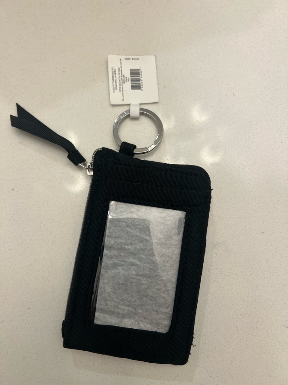 Vera Bradley - Black RFID Deluxe Zip ID Case